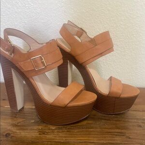 Women's Tan Platform Sandals size 7